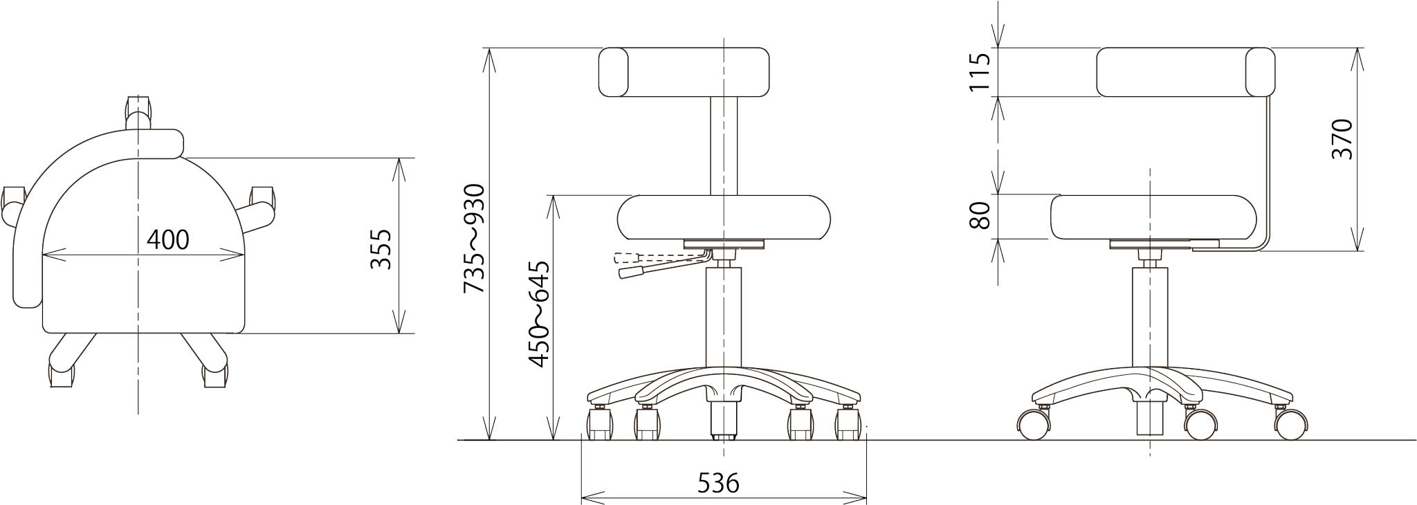 Riche Stool dimensions