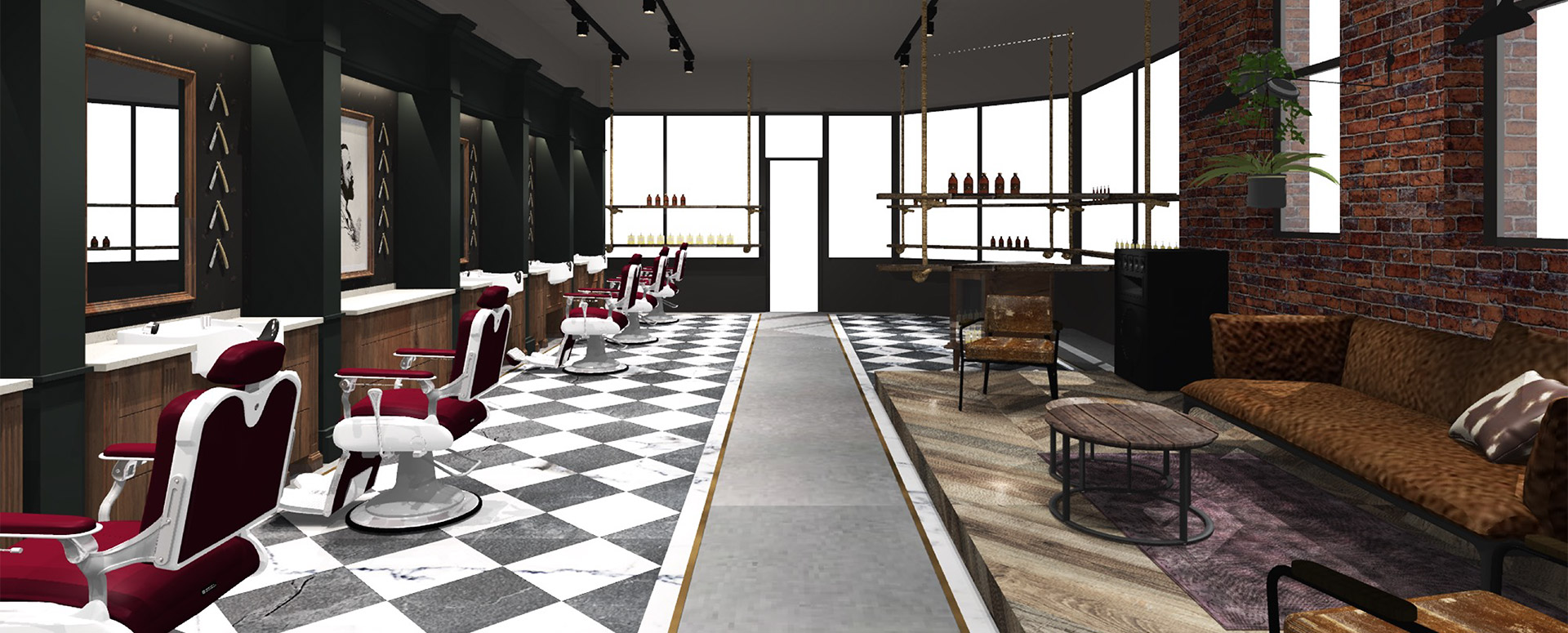 3D Render of salon